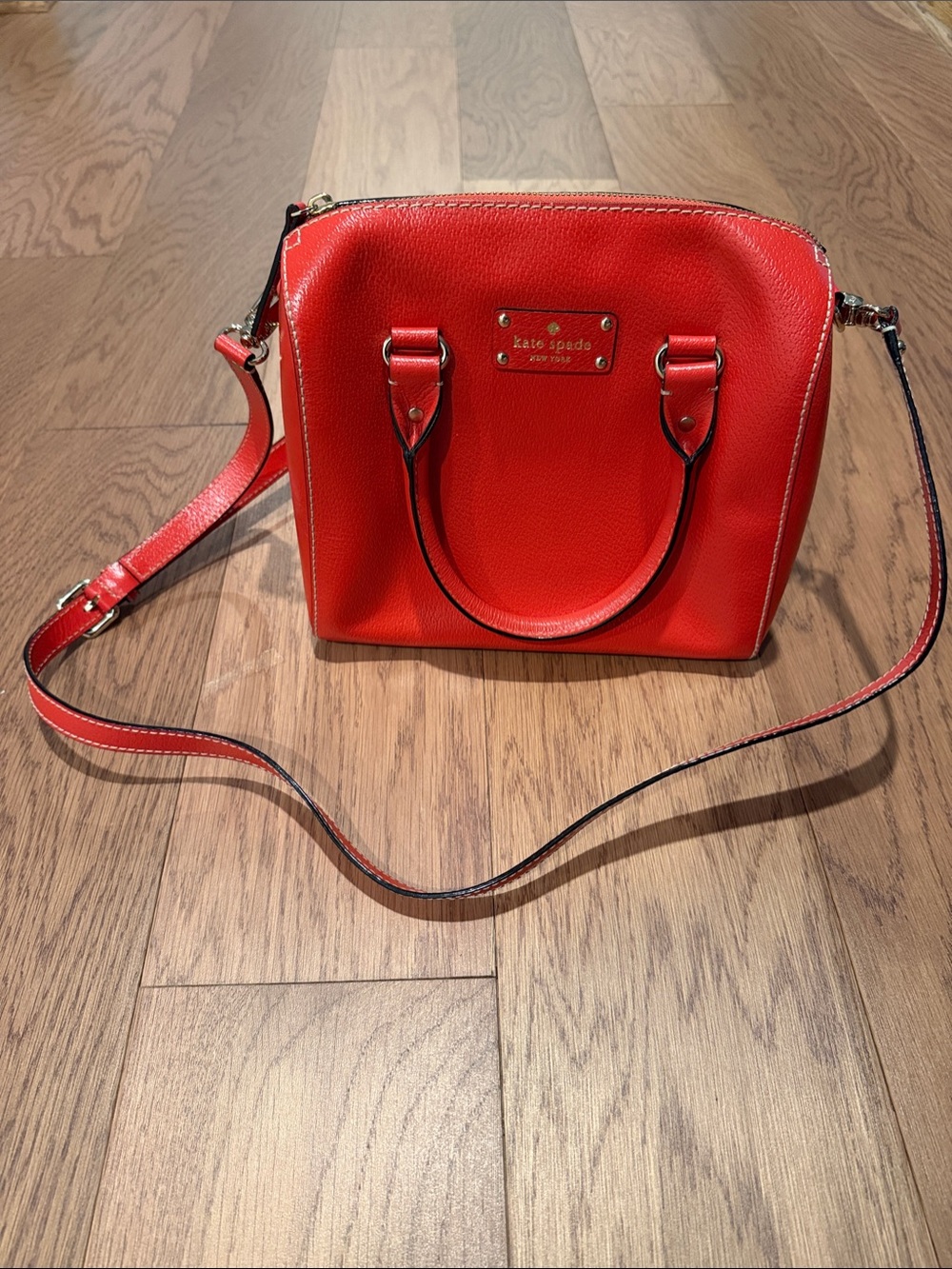 kate spade Red Leather Crossbody Dome Bag